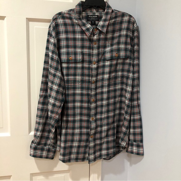 Filson Shirts Filson Xxl Button Down Greenredwhite Plaid Shirt
